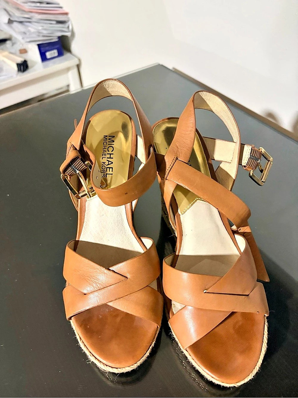 Michael Kors Brown Wedge Sandals